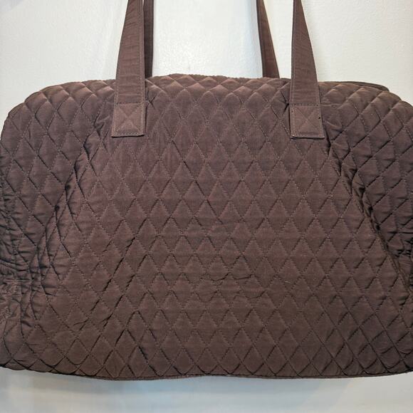 Vera Bradley Women's Quilted Weekender Large Duffle Bag Brown - Picture 10 of 11